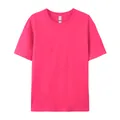 Premium European size pure cotton crew neck short sleeve T-shirt in vibrant magenta pink - XS / Tops / Rose Red