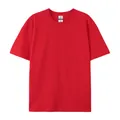 T-shirt uomo rossa in puro cotone 220g con girocollo e maniche corte, vestibilità comoda - S (40-50KG) / Tops / Rosso