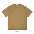 Premium 230g heavyweight cotton drop-shoulder loose fit short sleeve t-shirt in khaki - S / Tops / Khaki