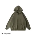 Oversized army green vintage washed 360G heavyweight hoodie with European sizing - S / Tops / Army Green