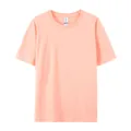 Classic soft peach pure cotton crew neck short sleeve unisex T-shirt SKU variant - XS / Tops / Peach Bud
