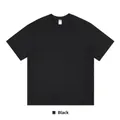 Men's loose fit 230g cotton drop-shoulder short-sleeve T-shirt in black color. - L (Oversized European Size) / Tops / Black