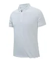 White men's quick-dry ice silk Polo shirt featuring a modern front zipper and collar - M / Tops / Off-white