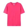 Classic hot pink 180G pure cotton crew neck short sleeve T-shirt for men and women - XS / Tops / Rose Red