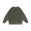 Oversized vintage washed olive green crewneck sweatshirt with dropped shoulders style - S / Tops / Army Green