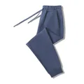 Premium heavyweight 320g solid blue cotton sweatpants with drawstring waist for men - S / Bottoms / Sweatpants / Haze Blue