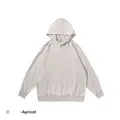 Premium apricot retro distressed oversized hoodie with front pocket, ribbed cuffs and hem. - S / Tops / Apricot