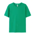 Emerald green pure cotton round neck short sleeve T-shirt in European size for unisex - XS / Tops / Verdant