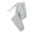 Light grey loose fit heavy 320G cotton joggers with drawstring waist and ribbed cuffs - S / Bottoms / Sweatpants / Marl Grey