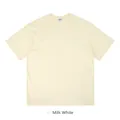 Premium 230g heavy cotton men's oversized drop shoulder cream white short sleeve tee - L (Oversized European Size) / Tops / Cream