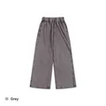 Vintage washed grey wide-leg sweatpants with drawstring waist for men and women - S / Bottoms / Gray