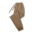 Premium khaki 320g solid color loose fit drawstring joggers for men and women - S / Bottoms / Sweatpants Style / Brown