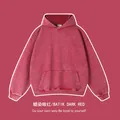 Vintage batik dark red oversized heavy cotton hoodie with kangaroo pocket for men - S / Tops / Dark Red