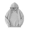 Premium grey 320G heavyweight oversized solid color hoodie with a classic kangaroo pocket - 3XL / Tops / Hooded Style / Marl Grey