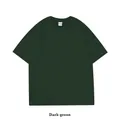 Heavyweight 260g pure cotton drop shoulder men's T-shirt in dark green colorway - S / Tops / Dark Green