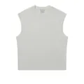 Loose-fit white sleeveless tank top in heavyweight 270g cotton, stylish European cut. - S / Tops / White