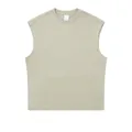 Oversized 270g heavyweight cotton sleeveless tank top in light khaki beige finish - S / Tops / Matcha Green