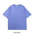 Premium heavyweight 260g pure cotton drop shoulder men's T-shirt in plum purple - S / Tops / Dark Plum Purple