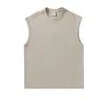Heavyweight 270g streetwear oversized sleeveless vest tank top in minimalist light beige - S / Tops / Light Khaki