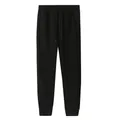 Comfortable classic black fleece-lined joggers with drawstring waistband and ribbed cuffs - S / Bottoms / Black