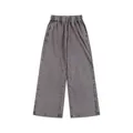 Vintage washed gray wide-leg sweatpants with distressed finish and drawstring waist. - S / Bottoms / Gray