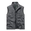 Donkergrijs outdoor visvest voor heren met meerdere ritszakken en ademend mesh stof - M / Tops / donkergrijs