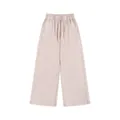 Men's washed distressed 360G heavy fleece wide-leg sweatpants in pale pink color - Apricot