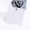 Blank white jewelry display card with hanging hole and four stud holes for earrings - Square Style(5912624298404) / White