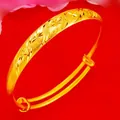 Brazalete dorado ajustable con grabados florales tradicionales y acabado mate elegante - Brazalete Estrella Inclinada (SZF0115 Estilo 3)