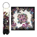 Vibrant paisley pattern square satin silk scarf for women fashion accessory - 90x90cm / Black