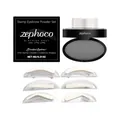 Zephoco waterproof blackish gray eyebrow powder set with 6 stamp stencils for makeup - Eyebrow Powder 6g, 3 Pairs of Stamps / Black and Gray