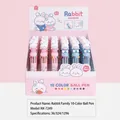 Stylo à bille 10 couleurs mignon avec lapin de dessin animé dans un présentoir rose pour école - Style Famille de Lapins (KK-7249) / 0.7mm