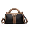Elegante Damenhandtasche in Schwarz und Braun mit einem verstellbaren Schultergurt - Schwarz