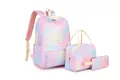 Set da 3 pezzi: zaino scolastico tie-dye pastello, borsa pranzo isolata e astuccio - Rosa Sfumato