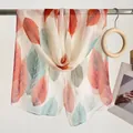Elegante sciarpa estiva leggera in seta con stampa a foglie per protezione solare - Foglia Grande Beige / 160