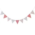 Decorative pink flamingo and cactus pattern triangular bunting banner for birthday party - Flamingo Style