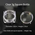 Tarro de plástico cuadrado transparente de 3g para manicura y cosmética - Caja Cuadrada Transparente de 3g (1.6*2.8cm)