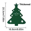 Groen vilten kerstboom bestekmatje met afmetingen van 20,3 cm bij 16,9 cm tafeldecor - Verdikte Ster Stijl / Groen