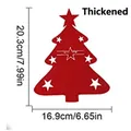 Rode vilten kerstboom bestekhouder met sterren, 20,3 x 16,9 cm, verdikt vilt materiaal - Verdikte Ster Stijl / Rood