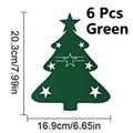 Donkergroene vilten bestekhouder in kerstboomvorm voor feestelijke tafeldecoratie - Ster Stijl / Set van 6 / Groen