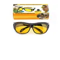 Night vision driving glasses with yellow lenses that fit over prescription eyewear. - Single Box Set / Yellow Polarized