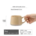 Ergonomic beige ceramic coffee mug with 380ml capacity and detailed product size guide - 380ml - Slightly Defective / Apricot