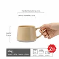 Moderner beige Keramikbecher mit 380 ml Fassungsvermögen und 8,7 cm Öffnung - 380ml (2er Set) / Aprikose