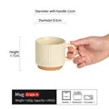 Cremefarbener Keramikbecher mit Riffelstruktur, 240 ml Fassungsvermögen - 240ml (2er Set) / Gebrochenes Weiß