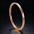 Elegant rose gold ultra-thin stainless steel minimalist plain band ring for women - Size 5 / 1.0mm / Rose Gold