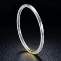 Minimalist silver polished stainless steel ultra-thin plain band ring for daily wear - Size 5 / 1.0mm / Silver
