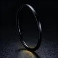 Minimalist ultra-thin stainless steel plain ring in matte black finish - Size 5 / 1.0mm / Black