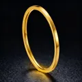 Minimalist ultra-thin 18k gold plated titanium stainless steel ring for women in SKU view - Size 5 / 1.0mm / Gold