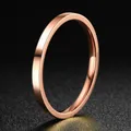 Elegant minimalist rose gold polished stainless steel band ring for women fashion style - Size 5 / Curved Inner and Flat Outer Polished / Rose Gold