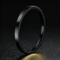 Minimalist matte black stainless steel band ring for women in sleek modern design - Size 5 / Loose Fit / Black